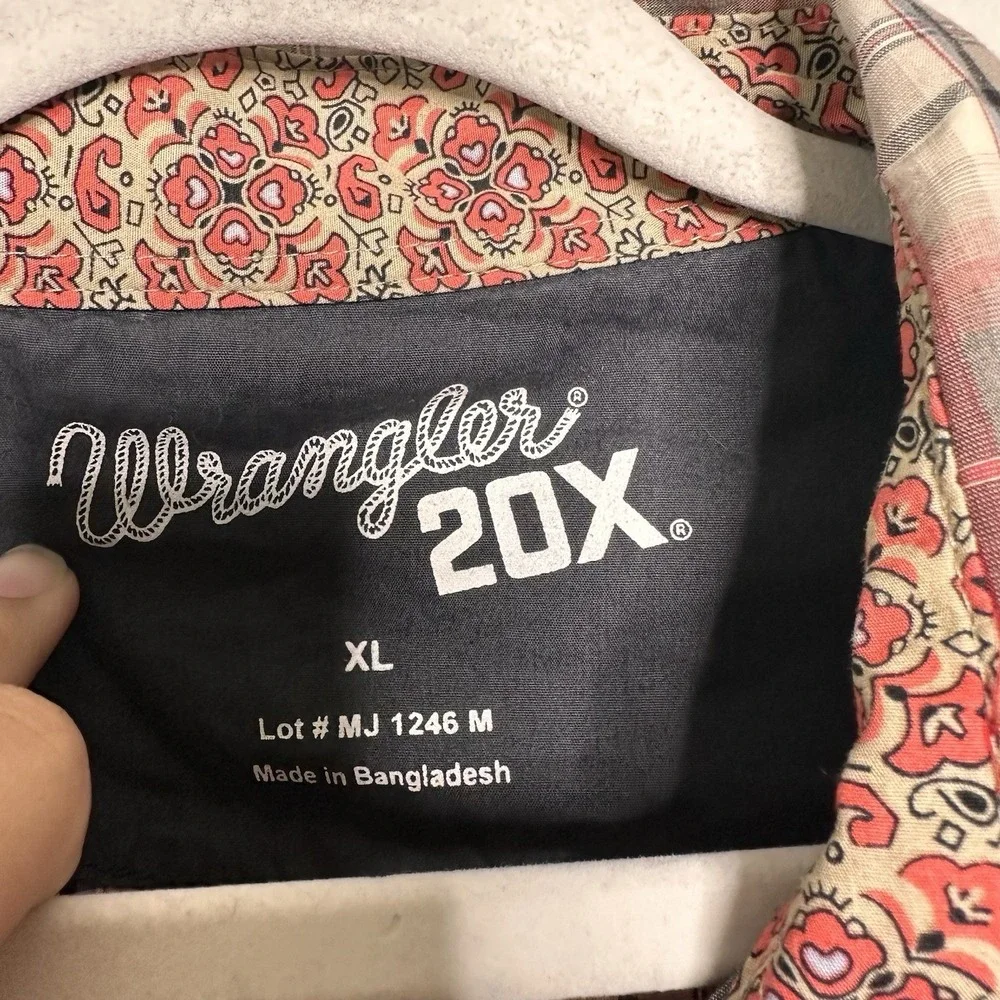 Wrangler 20X‎ Twenty X Western Plaid Pearl Snap Shirt MJ1246M Size Mens XL